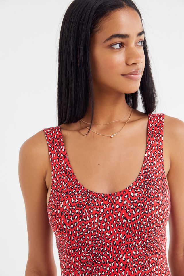UO Risa Printed Scoop Neck Bodycon Romper #4