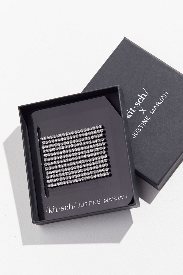 KITSCH X Justine Marjan Rhinestone Bobby Pin Set Urban Outfitters
