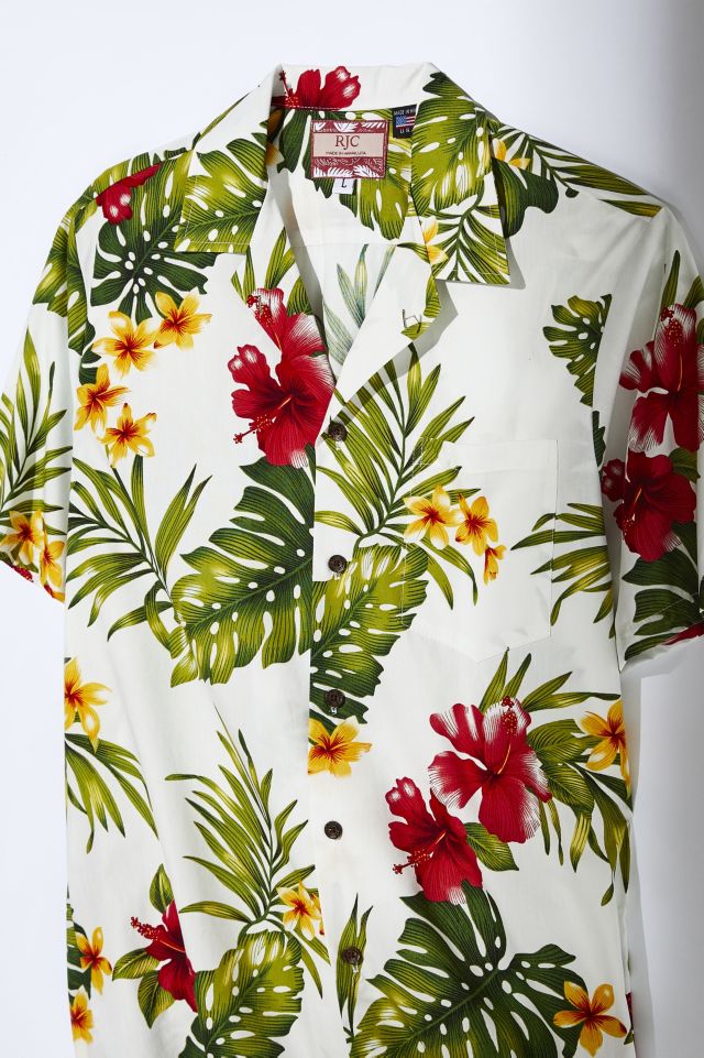 Chemise Boutonnée Manches Courtes en Broadcloth de Coton RJC Hawaii #1