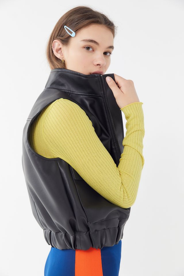 UO Faux Leather Utility Vest #3
