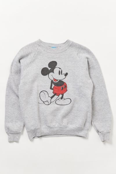Vintage Grey Mickey Mouse Crew-Neck Sweatshirt | Urban Outfitters