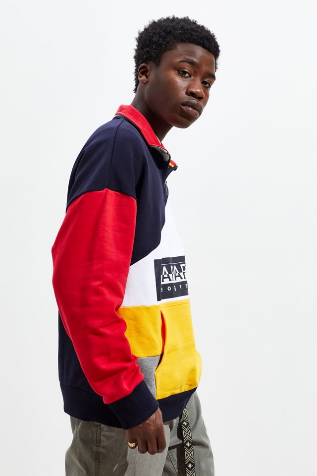 Napapijri Bek Quarter-Zip Mock Neck Sweatshirt | Urban Outfitters