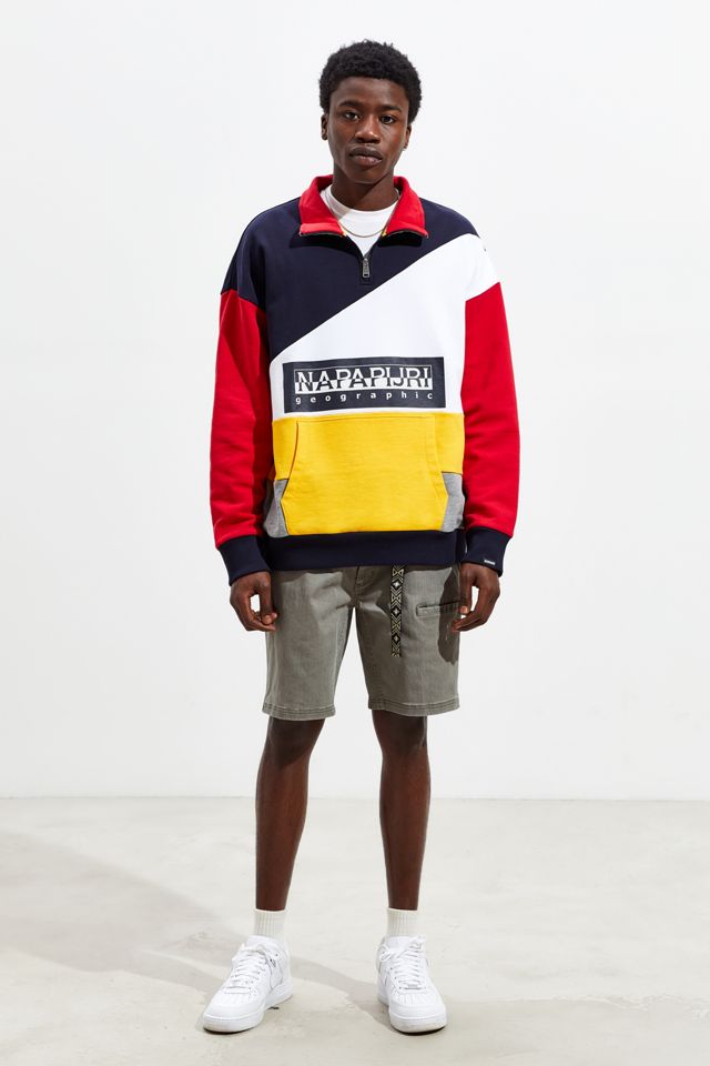 Napapijri Bek Quarter-Zip Mock Neck Sweatshirt | Urban Outfitters