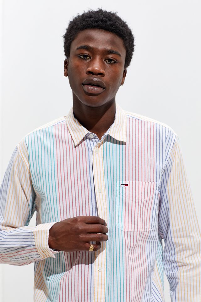 Tommy Jeans Dobby Stripe Button-Down Shirt | Urban Outfitters Canada