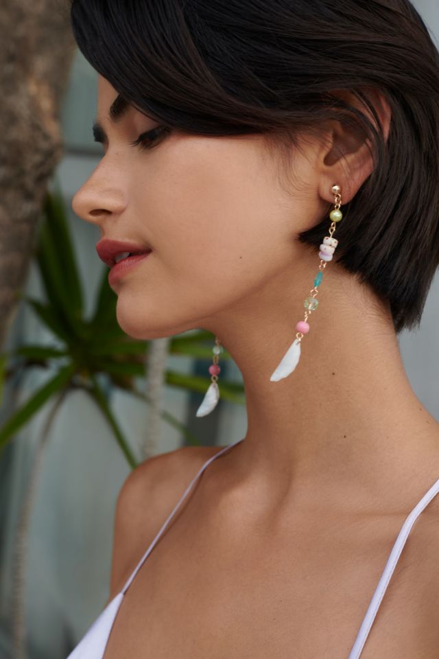 Lucie Shell + Bead Drop Earring