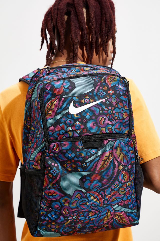 nike backpack floral Nike Brasilia Jacquard Patterned Backpack