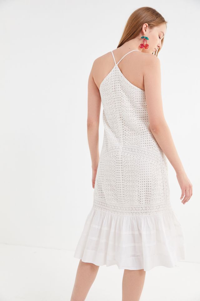 UO Leo Embroidered Tulip Midi Dress #1