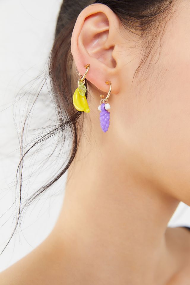 Fruit Charm Hoop Earring Set #1