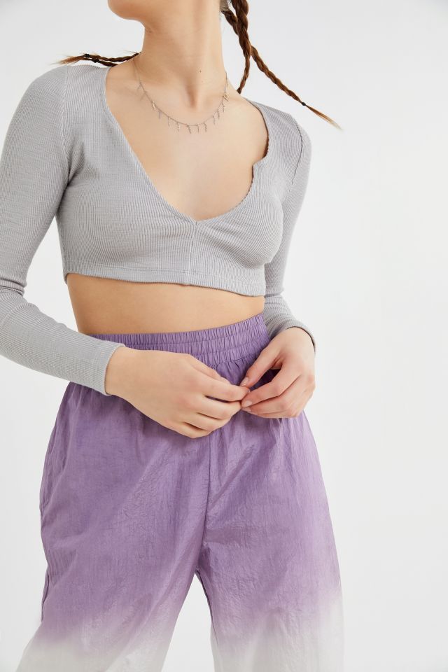 Motel Guan Notched Henley Cropped Top | Urban Outfitters