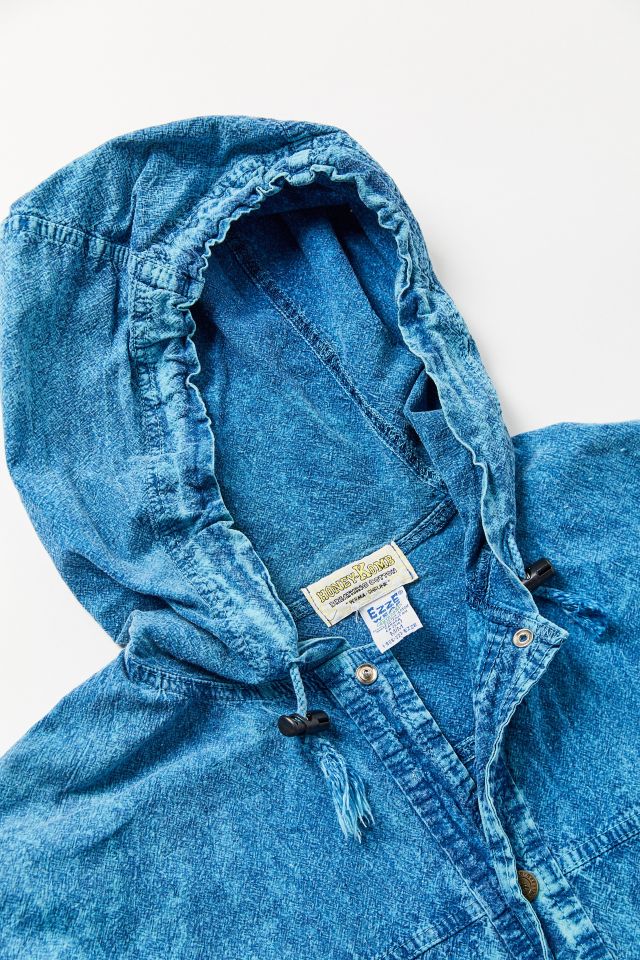 Vintage Overdyed Acid Wash Hooded Denim Jacket #1