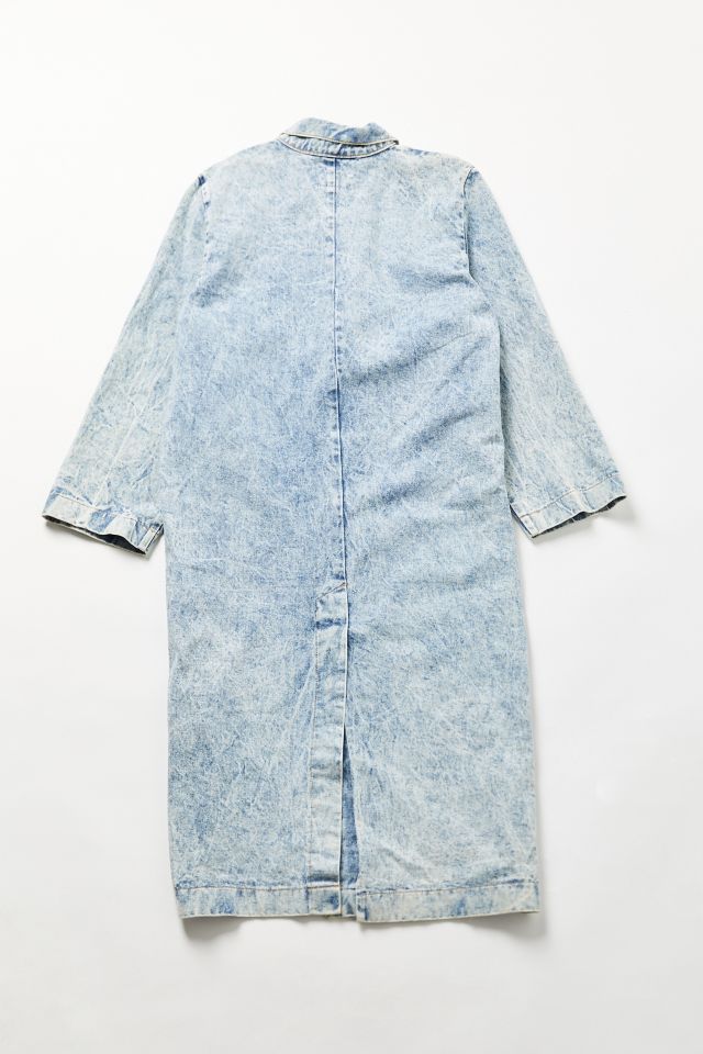 Vintage Acid Wash Denim Trench Coat #2