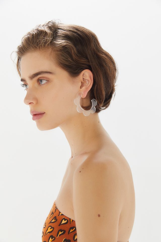 Daisy Resin Hoop Earring