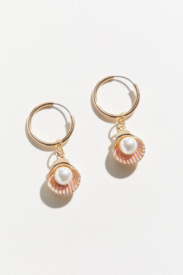 Pearl Charm Hoop Earring #2