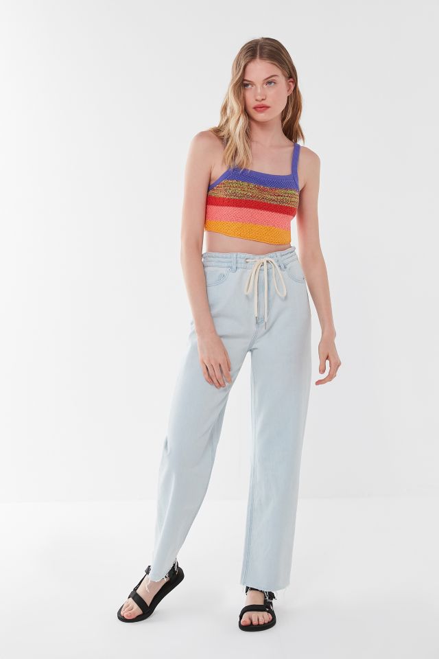 UO Amba Striped Cropped Sweater Tank Top #3