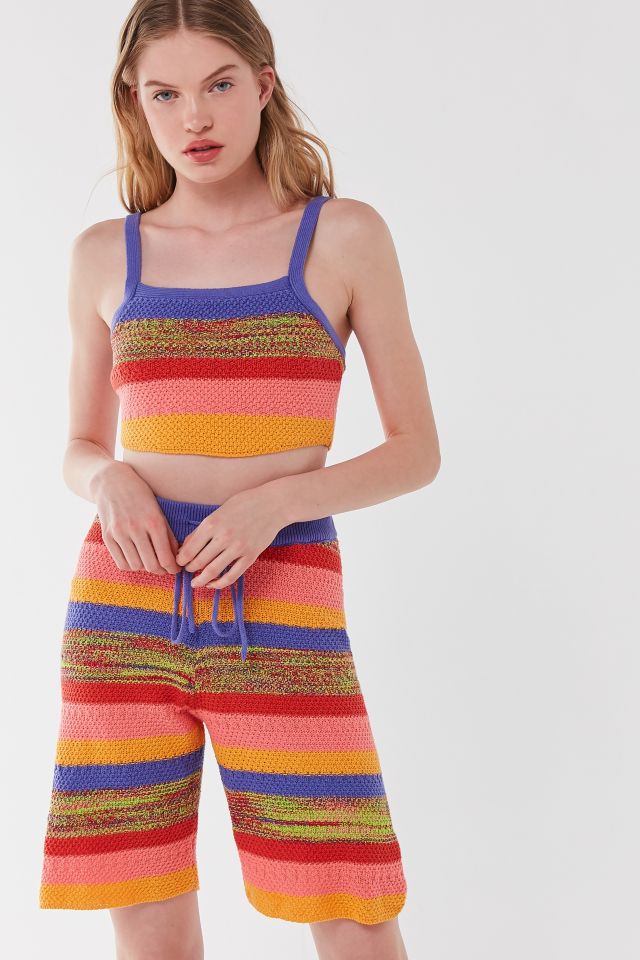 UO Amba Striped Cropped Sweater Tank Top #4