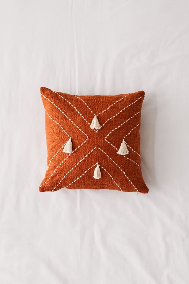 Nora Stitched Tassel Throw Pillow #1