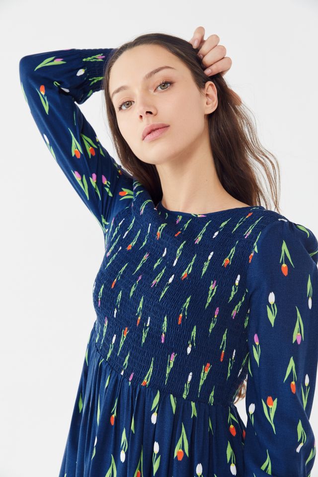 UO Kate Floral Smocked Midi Dress #3