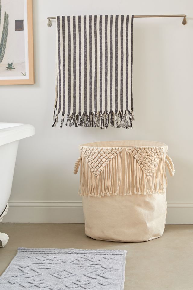 Macramé Canvas Laundry Bag