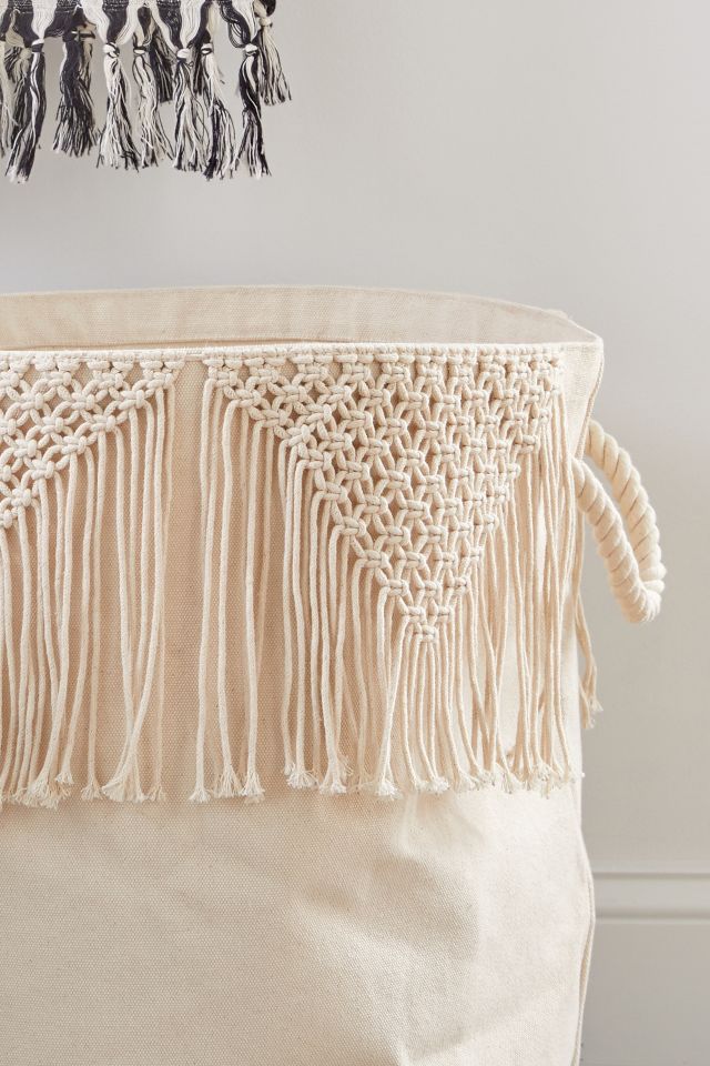 Macramé Canvas Laundry Bag #1