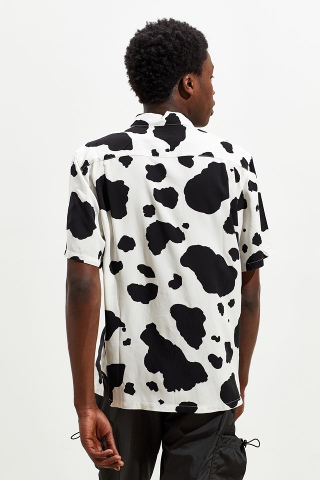 UO Cow Print Short Sleeve Button-Down Shirt   #4