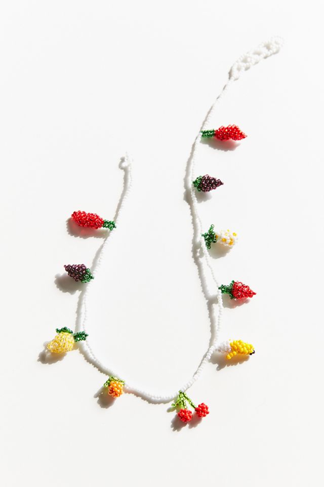 Pura Utz Beaded Fruit Salad Choker Necklace