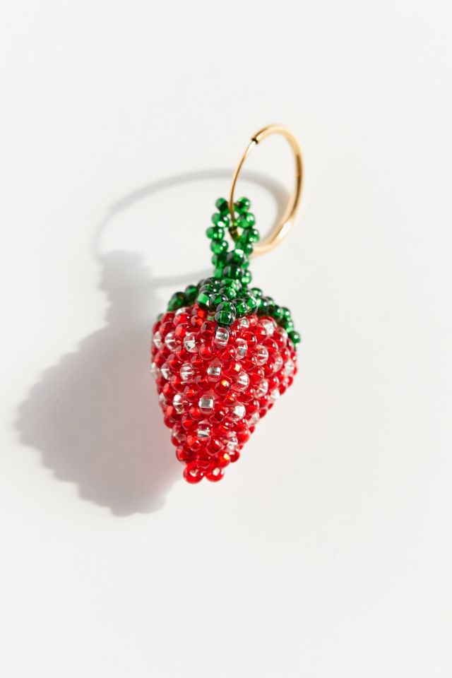 Pura Utz Beaded Strawberry Single Earring #1