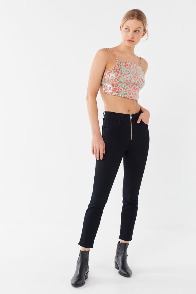 Motel Ahena Sparkly Animal Print Tie-Back Top #3