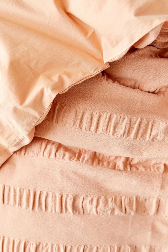 Riley Seersucker Fringe Duvet Cover #3