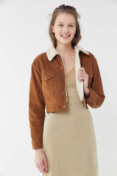 brown cropped corduroy jacket