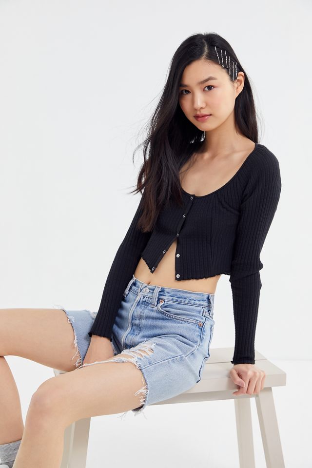 Urban Renewal Recycled Levi’s Destroyed Denim Bermuda Short #2