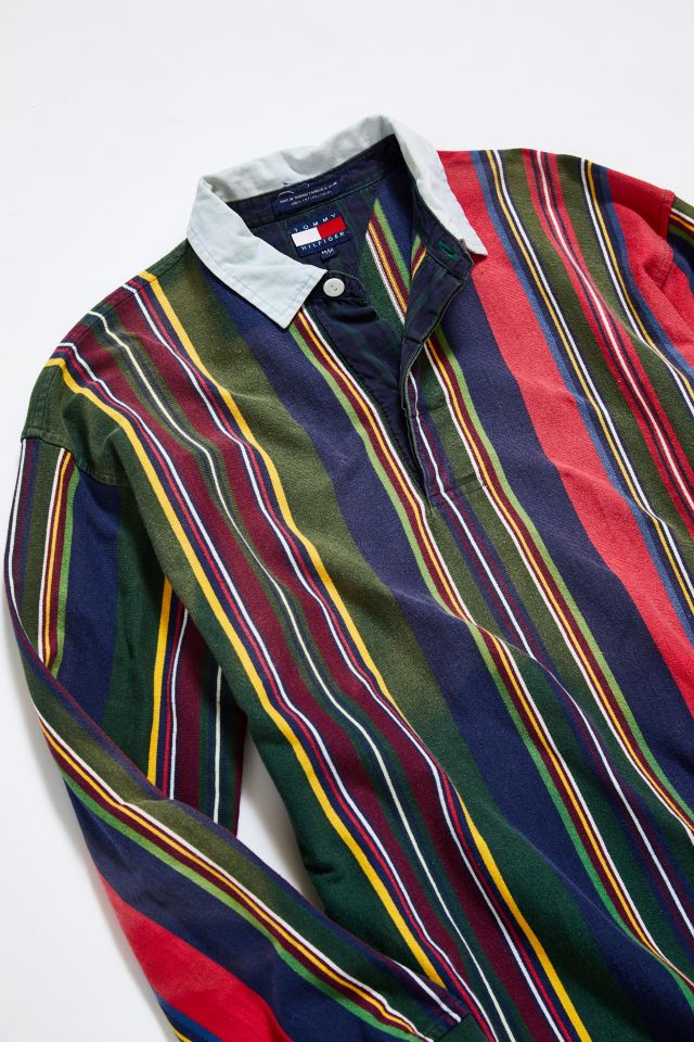 Vintage Tommy Hilfiger Rainbow Stripe Rugby Shirt #1