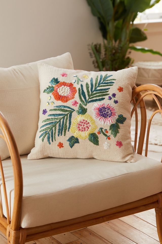 Summer Souvenir Raffia Throw Pillow