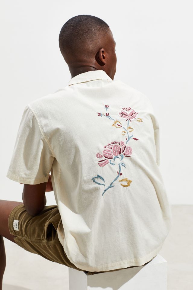 UO Embroidered Short Sleeve Button-Down Shirt | Urban Outfitters