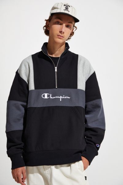 Champion Reverse Weave Colorblock Half Zip Sweatshirt Urban Outfitters
