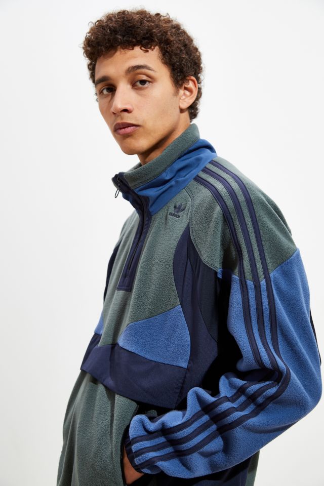 adidas UO Exclusive Polar Fleece Half Zip Sweatshirt Urban Outfitters