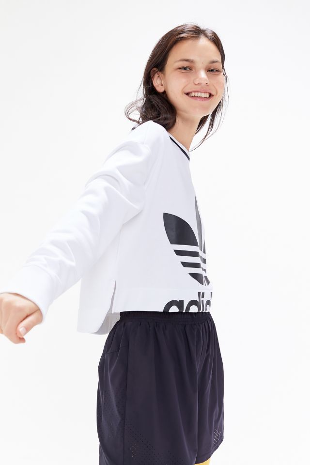 adidas Trefoil Step Hem Cropped Sweatshirt #1