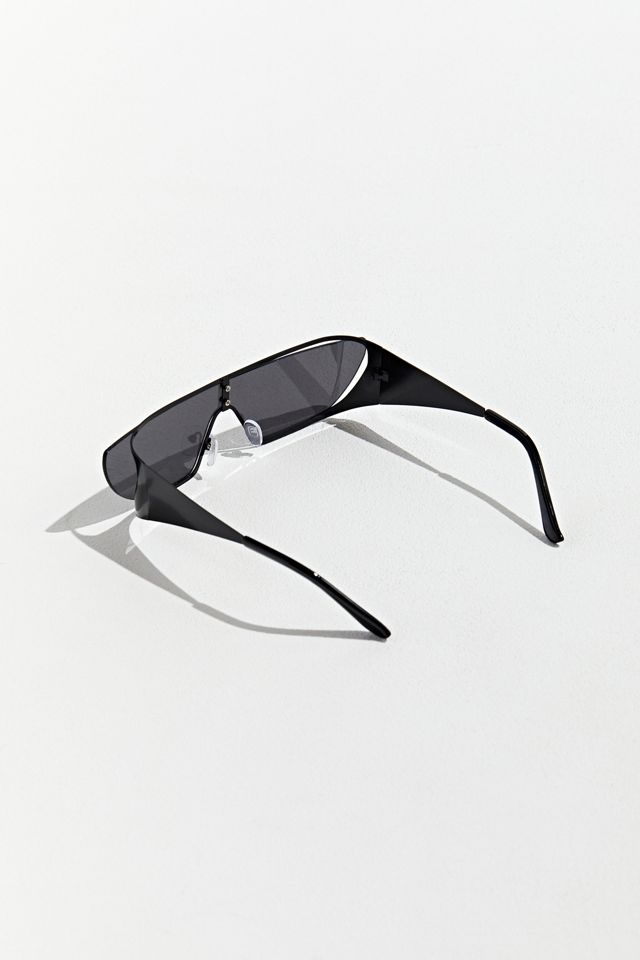 Metal Cutout Lens Wrap Sunglasses #4