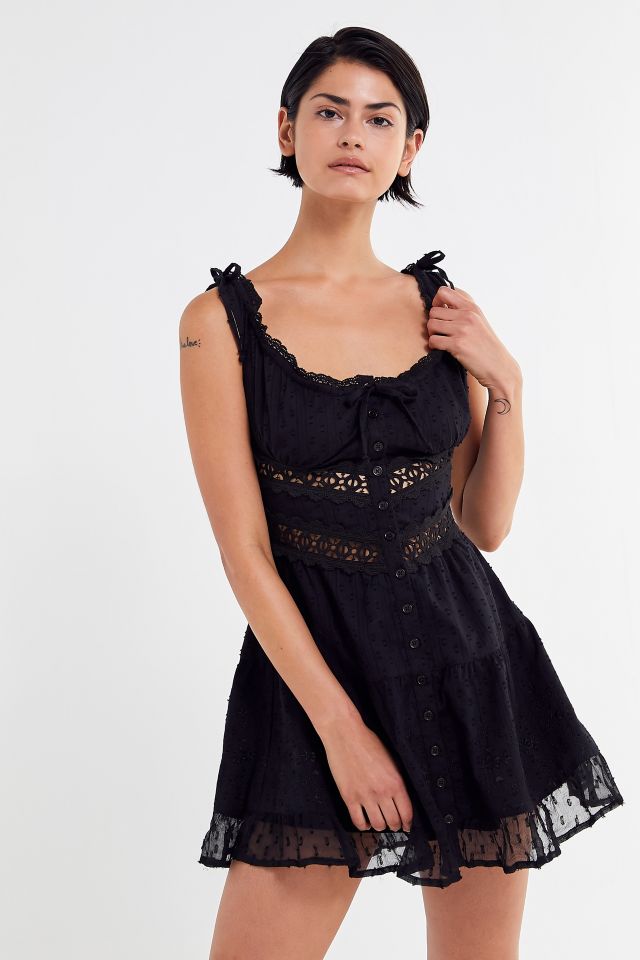 RAHI Solstice Palisades Lace Inset Trim Mini Dress | Urban Outfitters