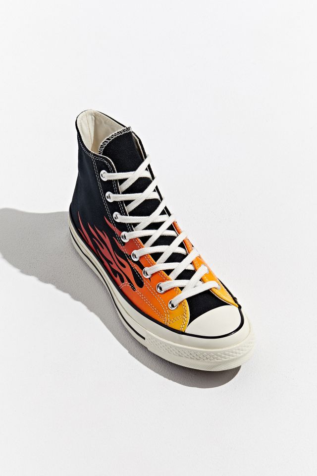 Converse chuck 70 hi archive 2025 flame print trainers in black