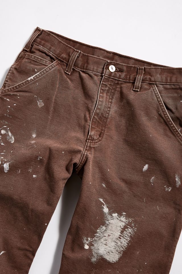 Pantalon marron à motif d'éclaboussures vintage Carhartt #2