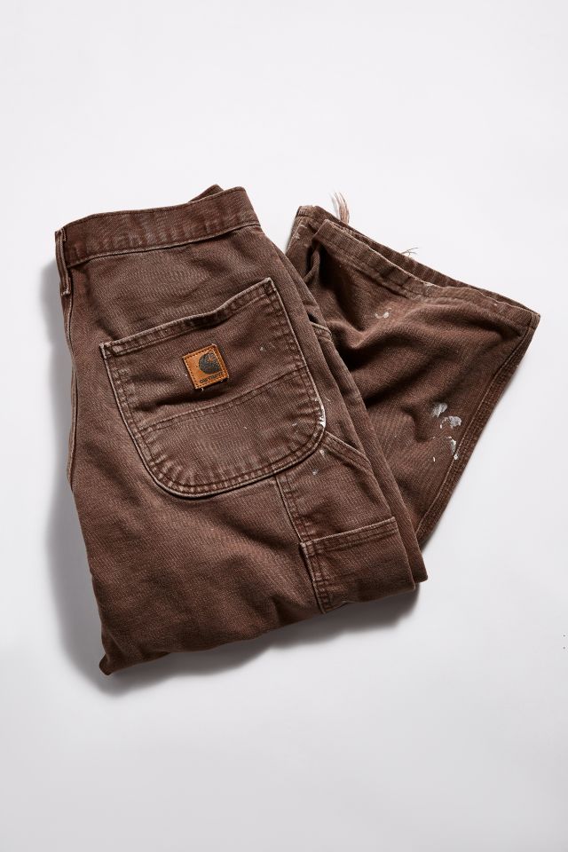 Pantalon marron à motif d'éclaboussures vintage Carhartt #3