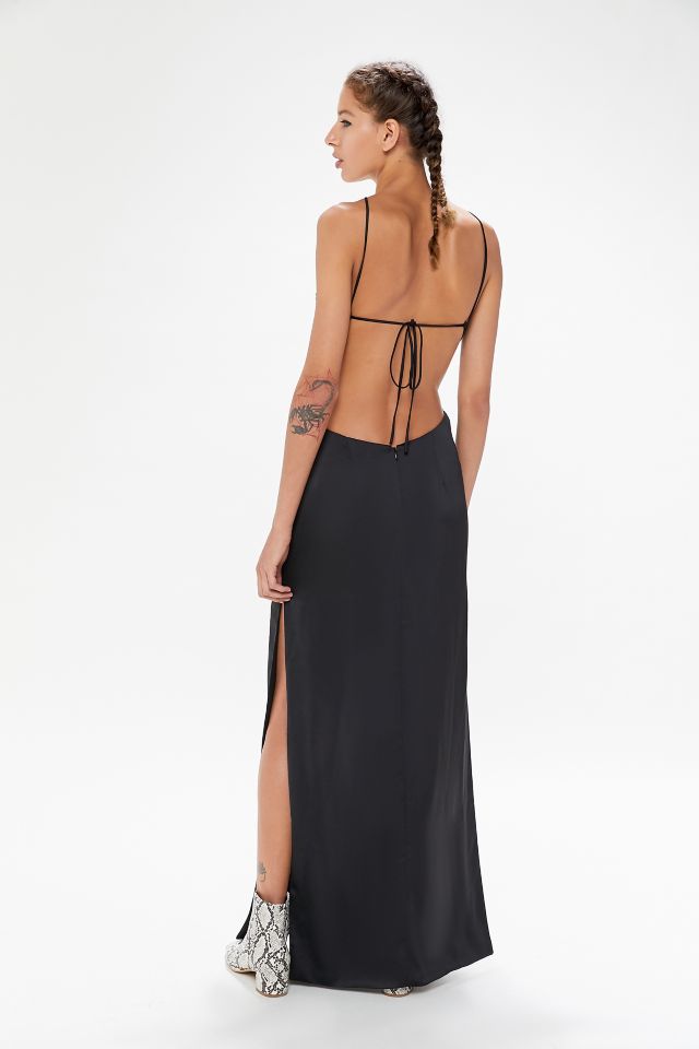 Robe Longue Satinée Marietta de Ronny Kobo à Dos Nu #2
