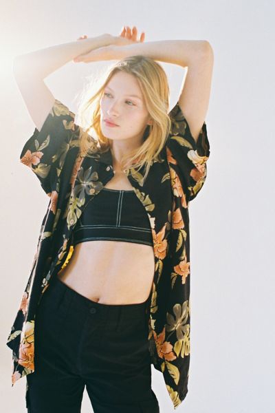 Women's - Oversized Hawaiian Shirt in Black