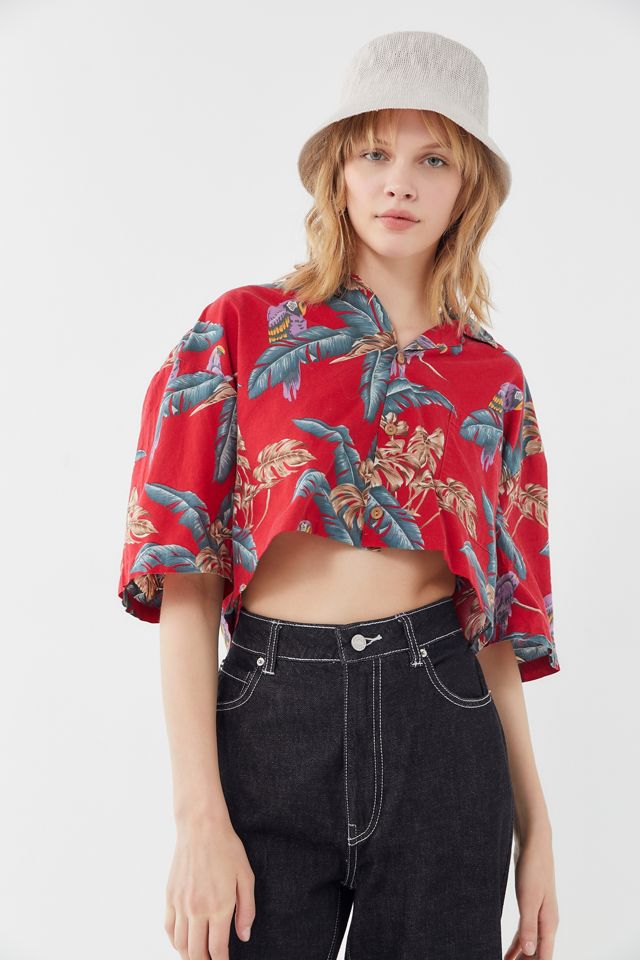 Vintage Cropped Hawaiian Shirt | Urban Outfitters