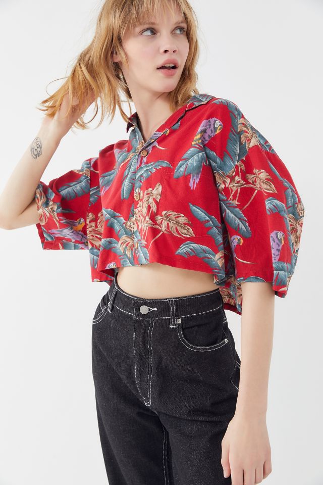 Vintage Cropped Hawaiian Shirt #3