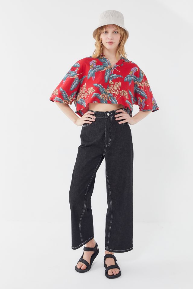 Vintage Cropped Hawaiian Shirt #4