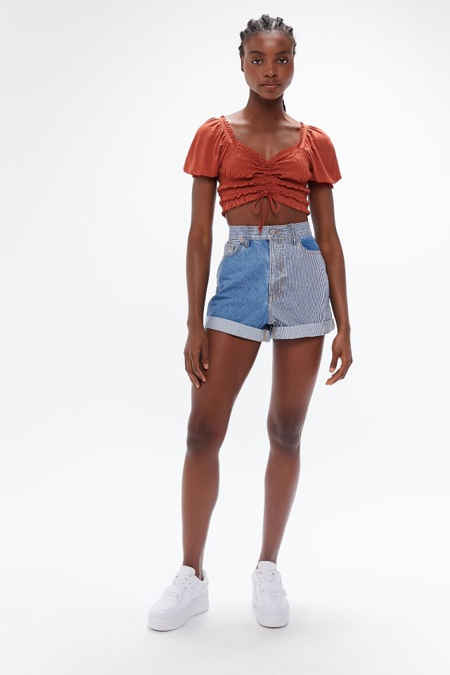 BDG Denim High-Rise Mom Short – Patchwork Denim #3