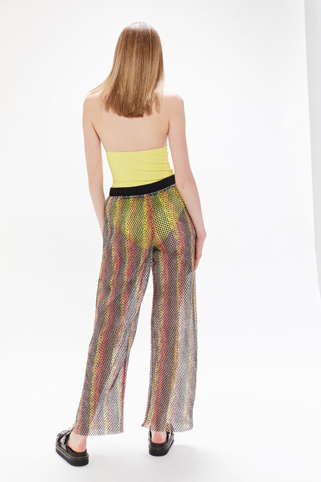 UO Yelena Striped Mesh Wide Leg Pant #1