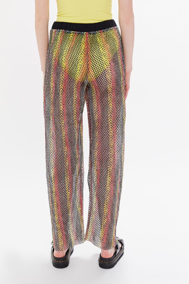 UO Yelena Striped Mesh Wide Leg Pant #3