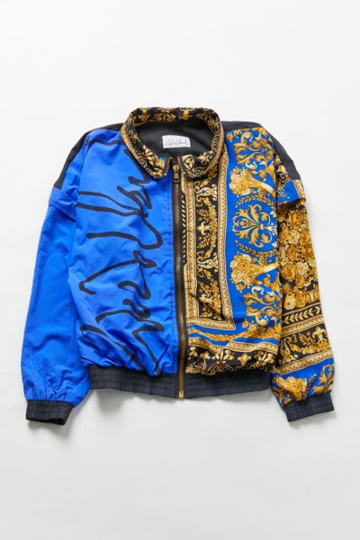 Vintage Blue Gold Bomber Jacket